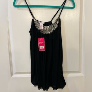 New Candie’s Embellished Black Tank Top XS